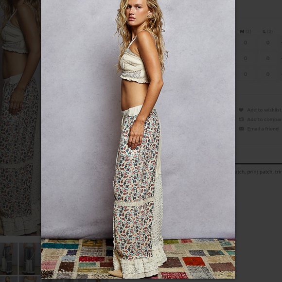 POL “ Brooklyn “ POL Relaxed Fit Pants in Lace and Double Gauze Detail 93 - Picture 4 of 4